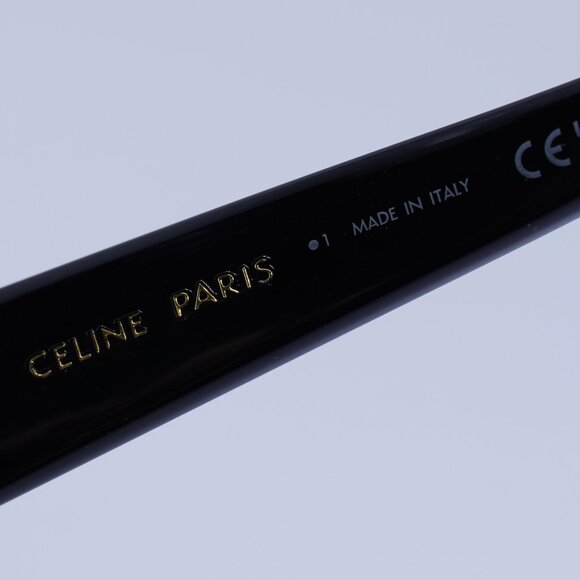 Celine CL40319F 01Y Sunglasses Shiny Black Oval Frame, Violet Lenses - Picture 6 of 9